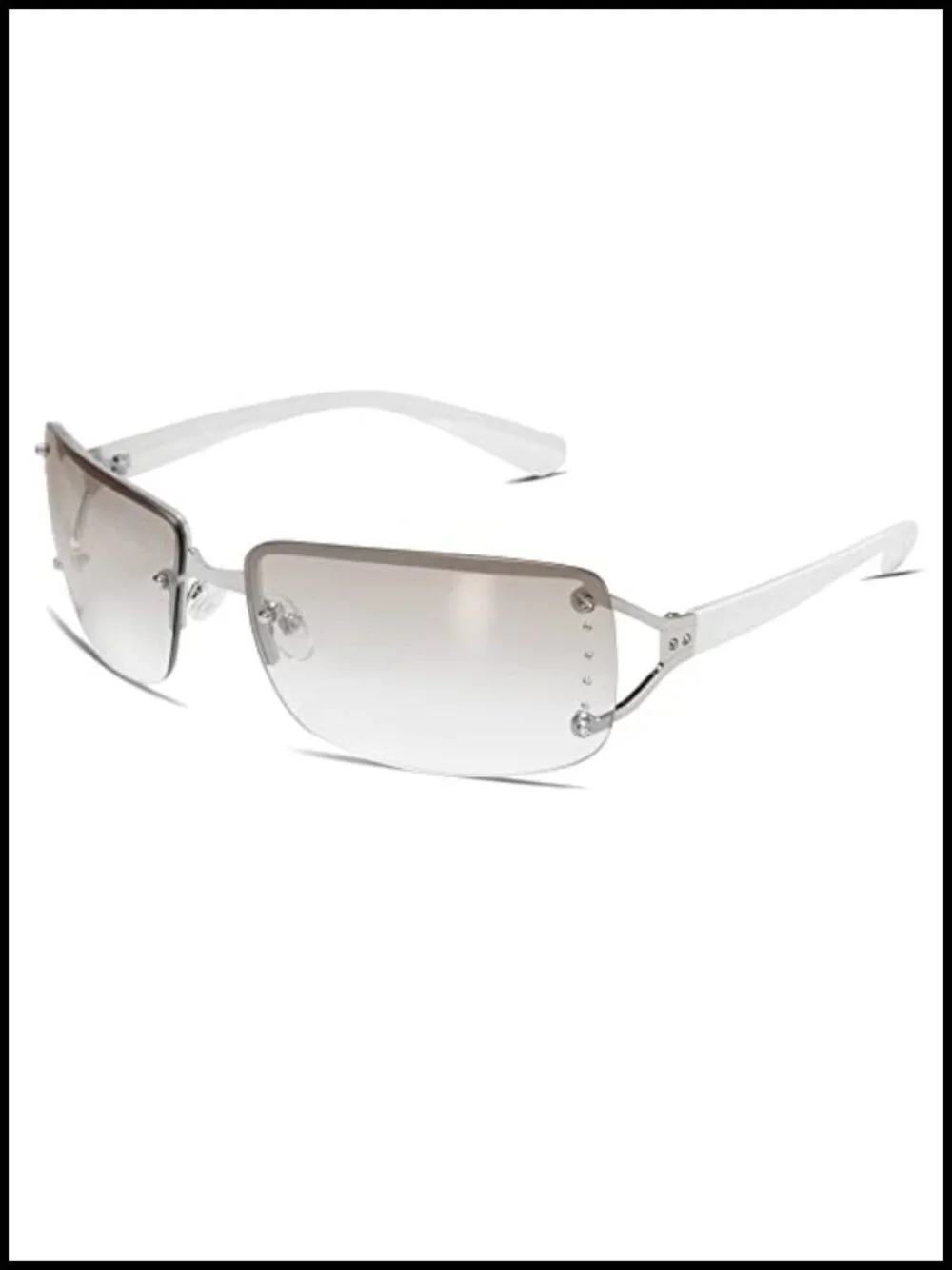 Rimless Frameless Rectangle Sunglasses with UV400 Protection
